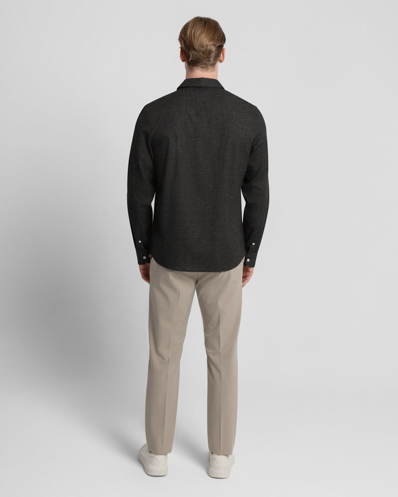 Slub Texture Long Sleeve Casual Shirt