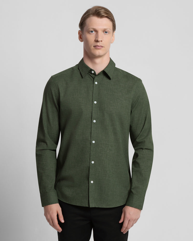 Slub Texture Long Sleeve Casual Shirt