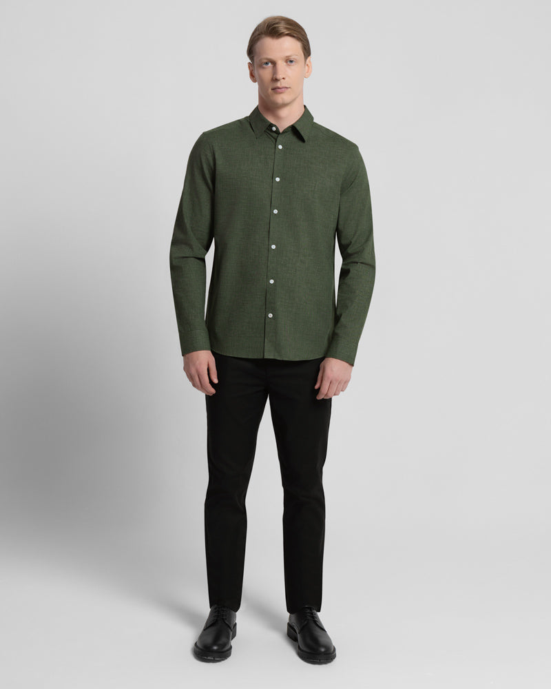 Slub Texture Long Sleeve Casual Shirt