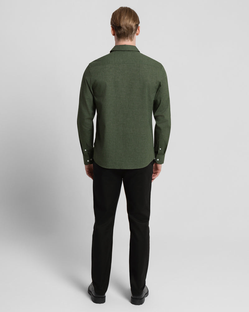 Slub Texture Long Sleeve Casual Shirt