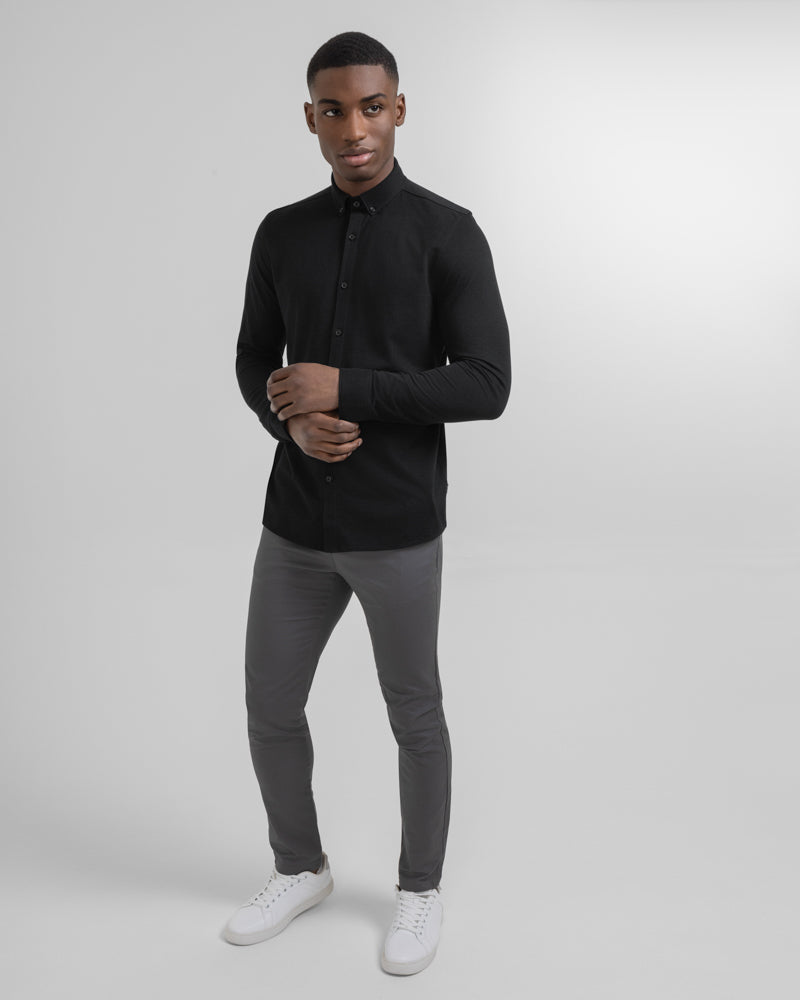 Pique Jersey Long Sleeve Shirt