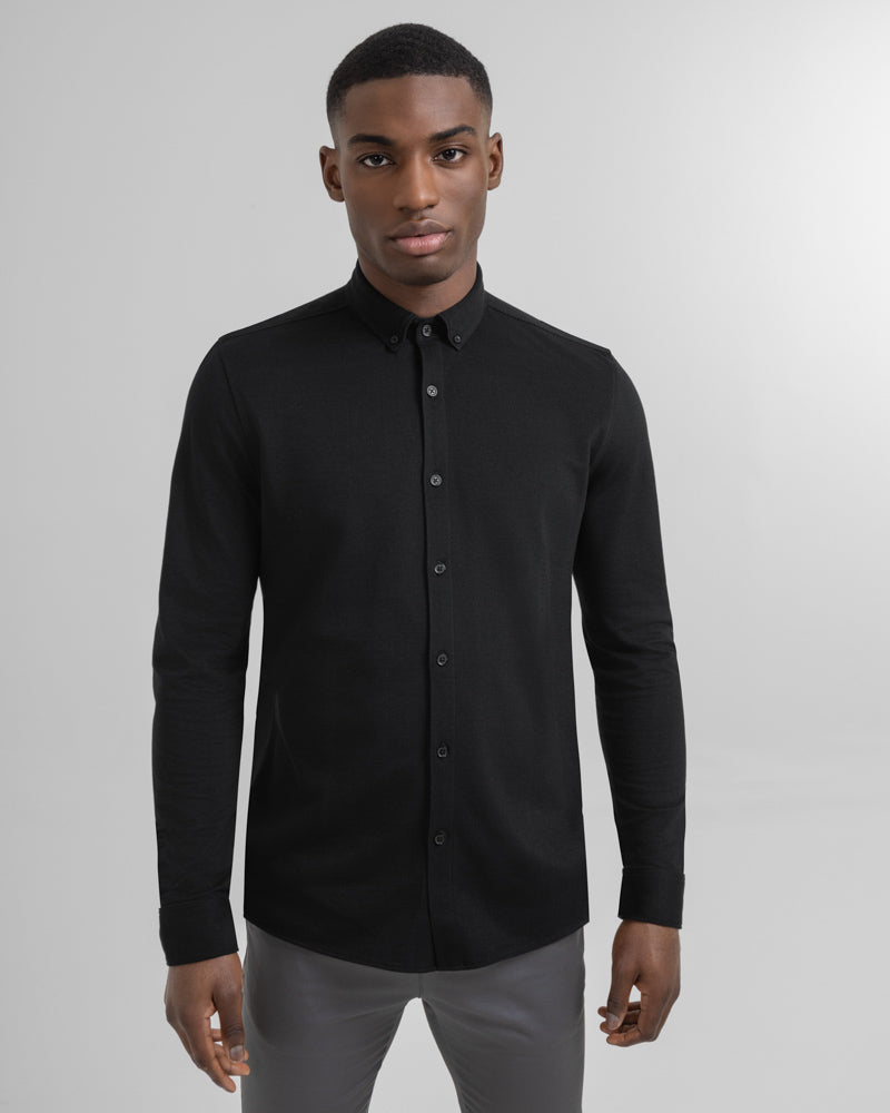 Pique Jersey Long Sleeve Shirt