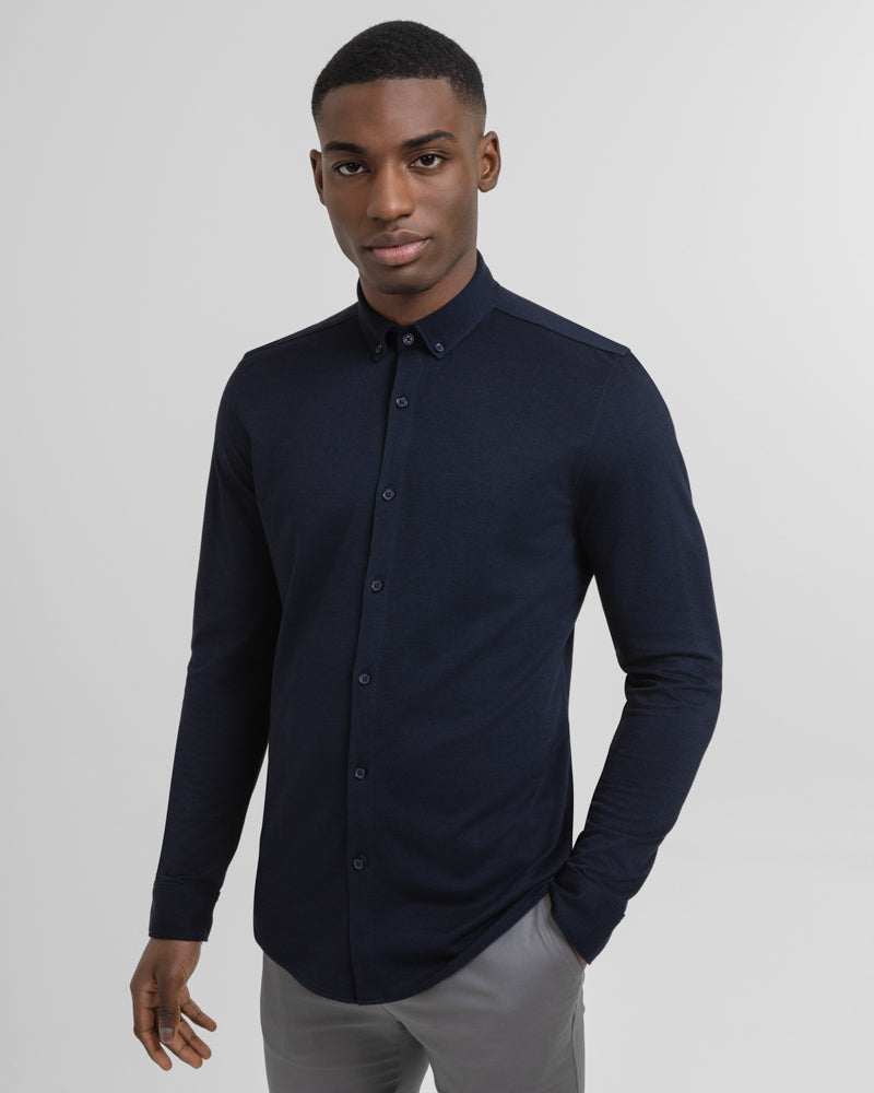 Pique Jersey Long Sleeve Shirt