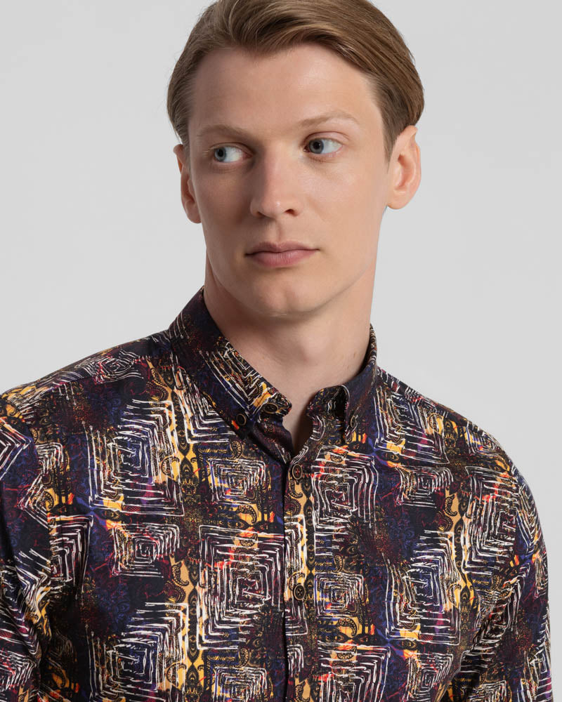 Limited Edition Abstract Eastern Inspired Digital Print Shirt