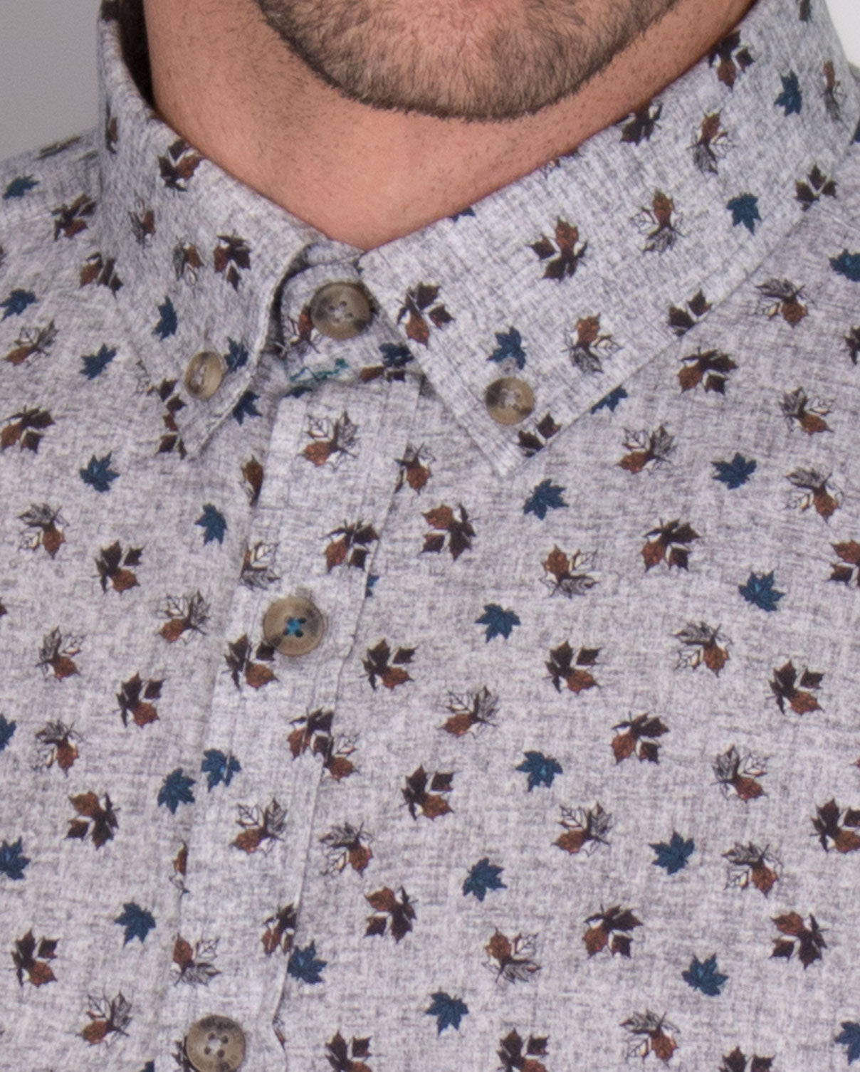 Limited Edition Mini Autumn Leaf Digital Print Shirt