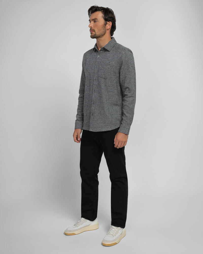 Lymm - Mini Check Brushed Cotton Long Sleeve Shirt