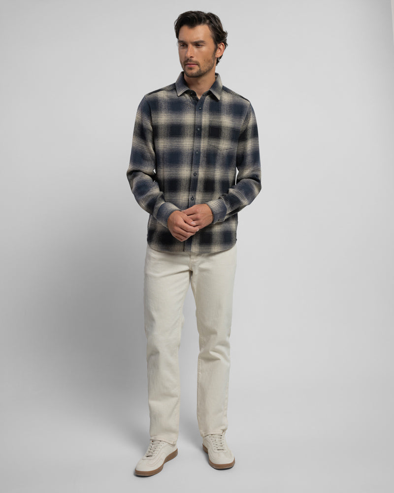 Steel & Jelly Men’s Audlem Shadow Check Brushed Cotton Long Sleeve Shirt