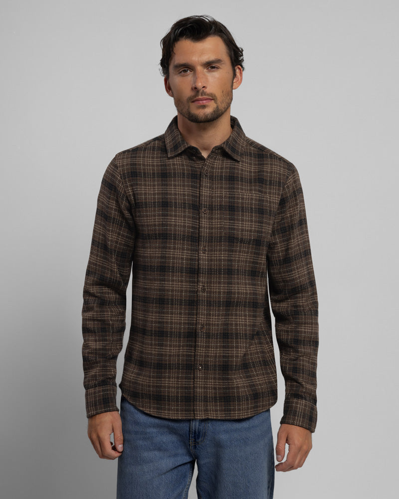 Steel & Jelly Men’s Alderley Check Brushed Cotton Long Sleeve Shirt