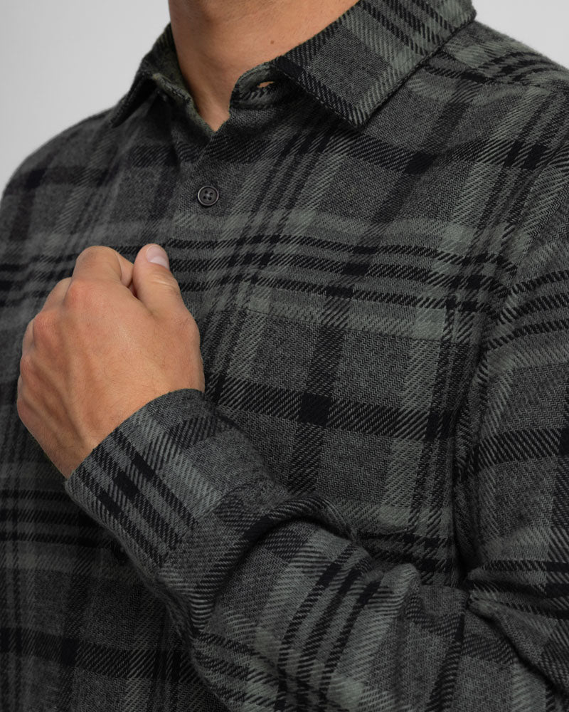 Holmes - Check Brushed Cotton Long Sleeve Shirt