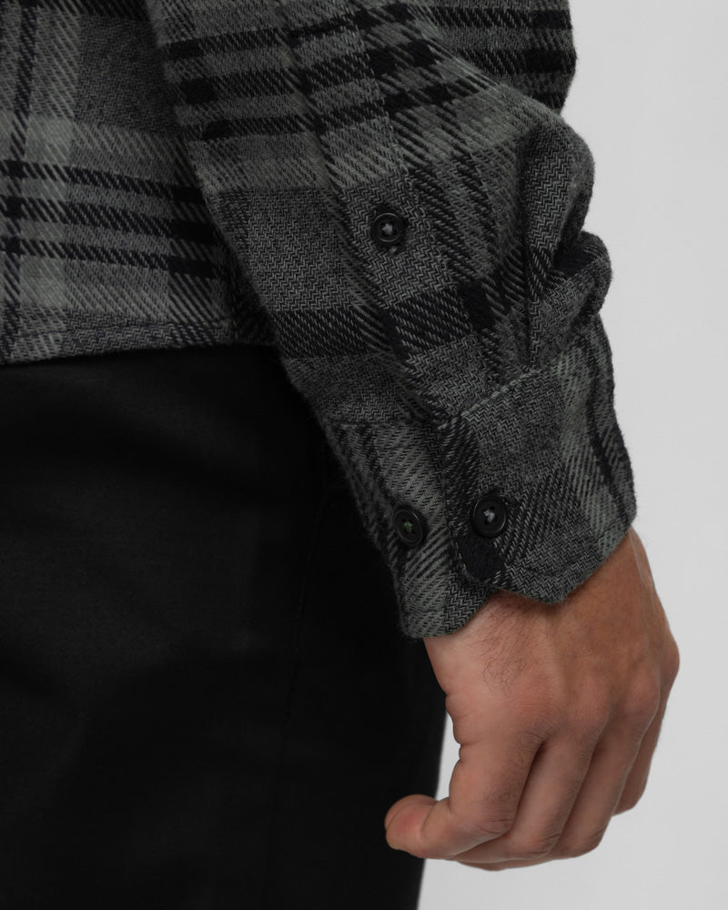 Holmes - Check Brushed Cotton Long Sleeve Shirt