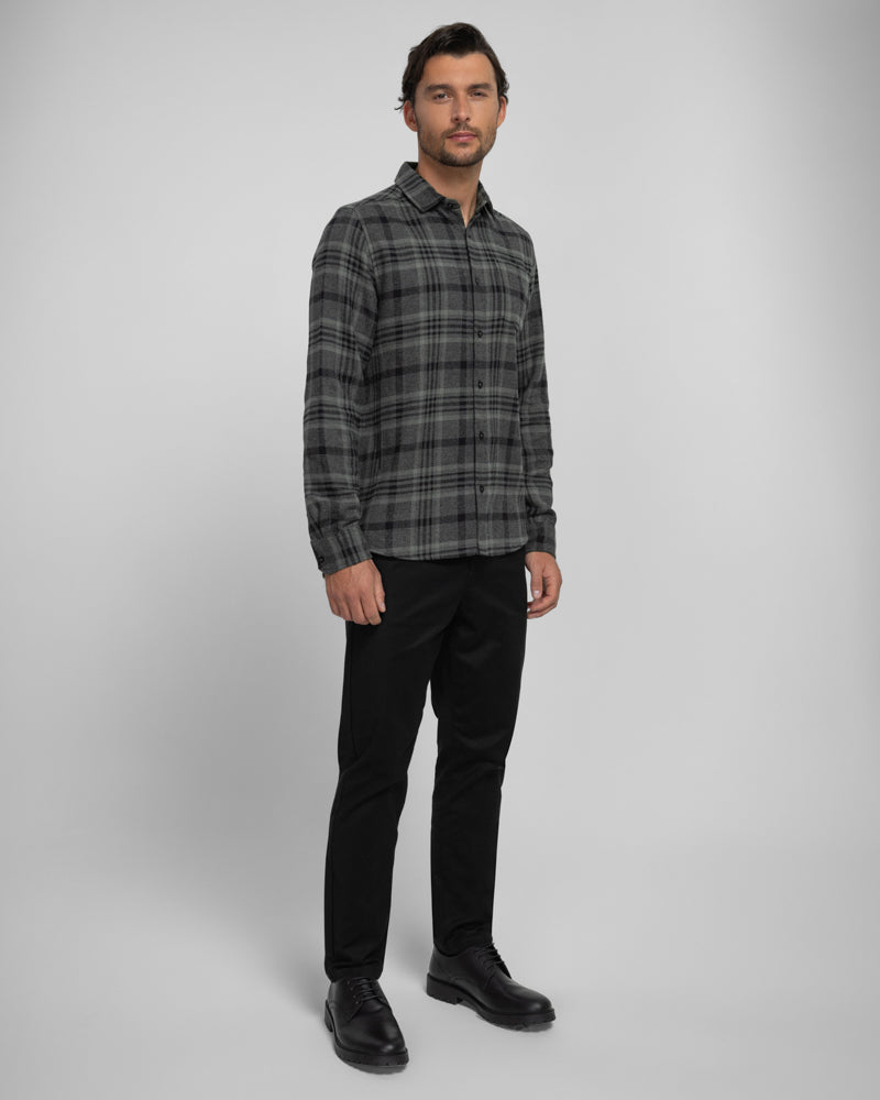 Holmes - Check Brushed Cotton Long Sleeve Shirt