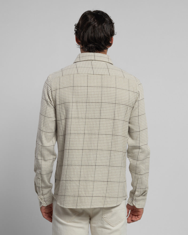 Steel & Jelly Men’s Styal Stone Check Brushed Cotton Long Sleeve Shirt