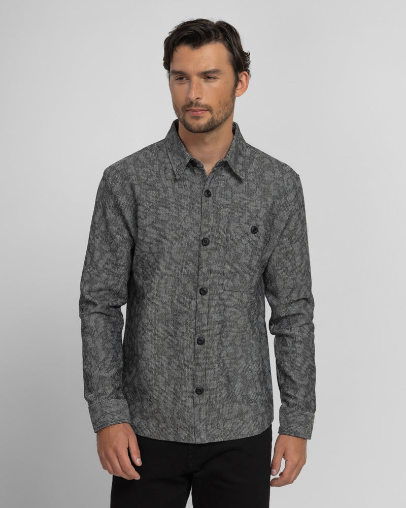 Nantwich - Leopard Jacquard Long Sleeve Shirt