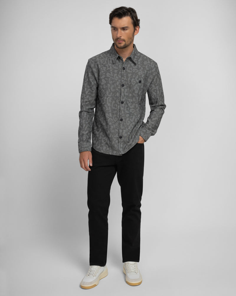 Nantwich - Leopard Jacquard Long Sleeve Shirt