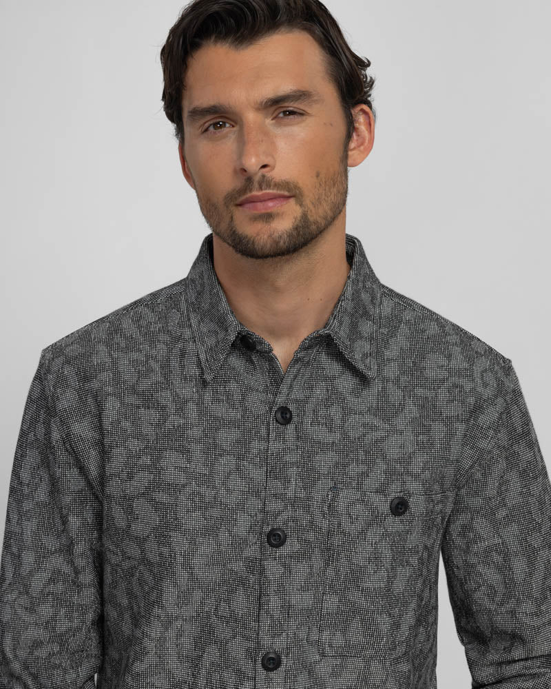 Nantwich - Leopard Jacquard Long Sleeve Shirt