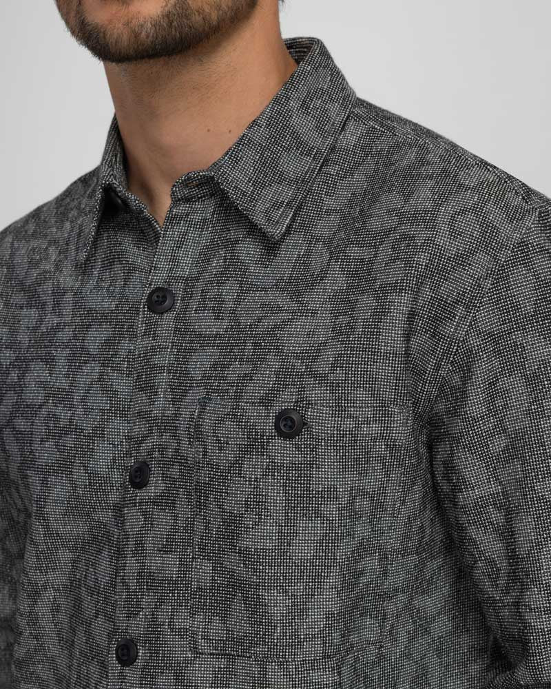 Nantwich - Leopard Jacquard Long Sleeve Shirt