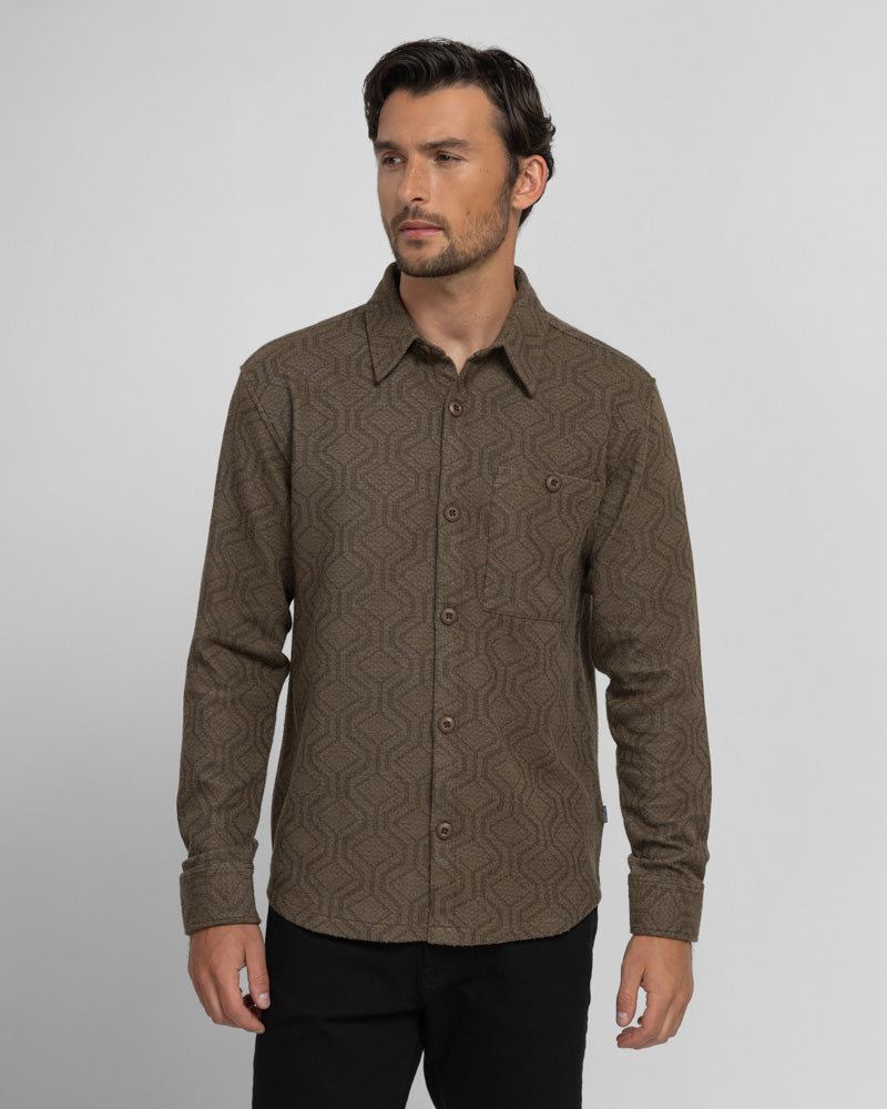 Steel & Jelly Men’s Bunbury Geo Jacquard Long Sleeve Shirt