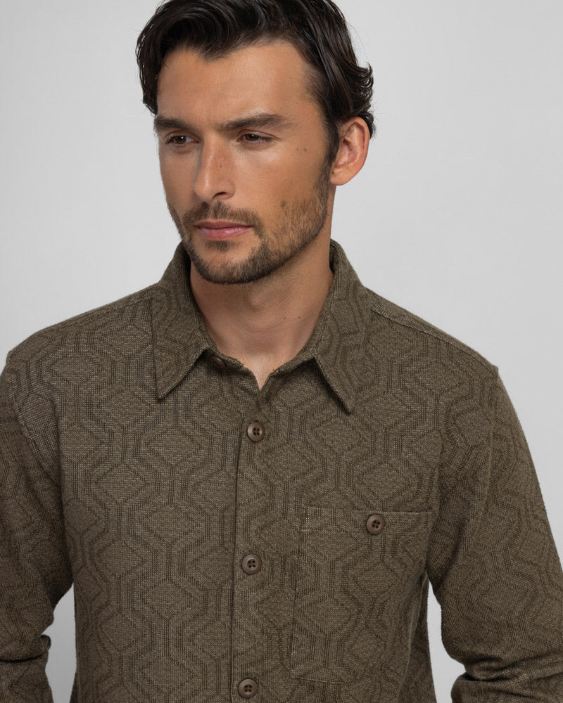Steel & Jelly Men’s Bunbury Geo Jacquard Long Sleeve Shirt