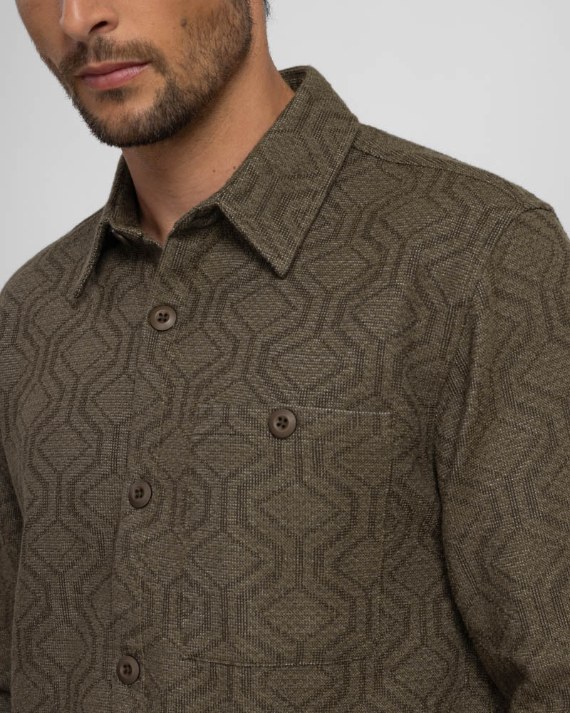 Steel & Jelly Men’s Bunbury Geo Jacquard Long Sleeve Shirt