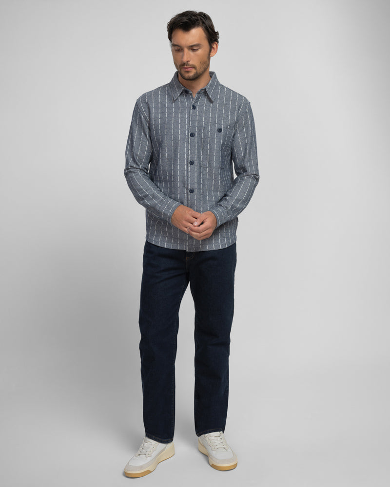 Steel & Jelly Men’s Crewe Stripe Jacquard Long Sleeve Shirt