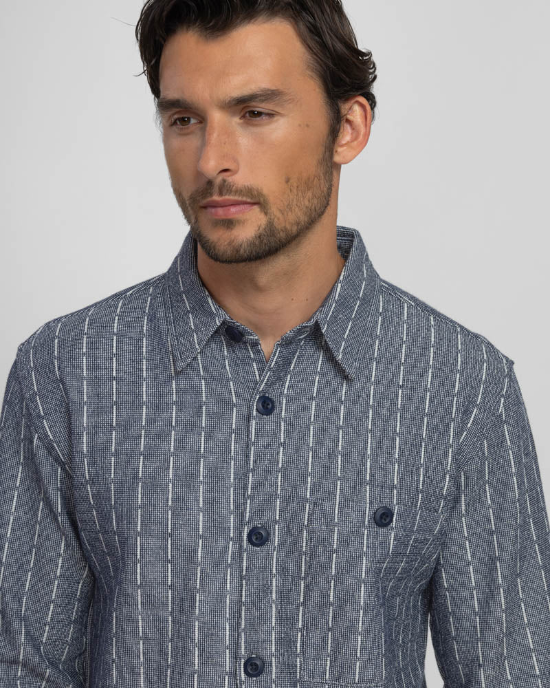 Steel & Jelly Men’s Crewe Stripe Jacquard Long Sleeve Shirt