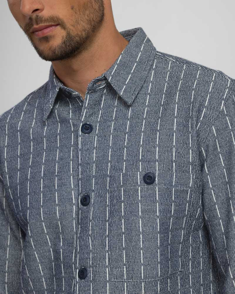 Steel & Jelly Men’s Crewe Stripe Jacquard Long Sleeve Shirt