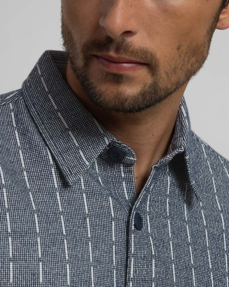 Steel & Jelly Men’s Crewe Stripe Jacquard Long Sleeve Shirt