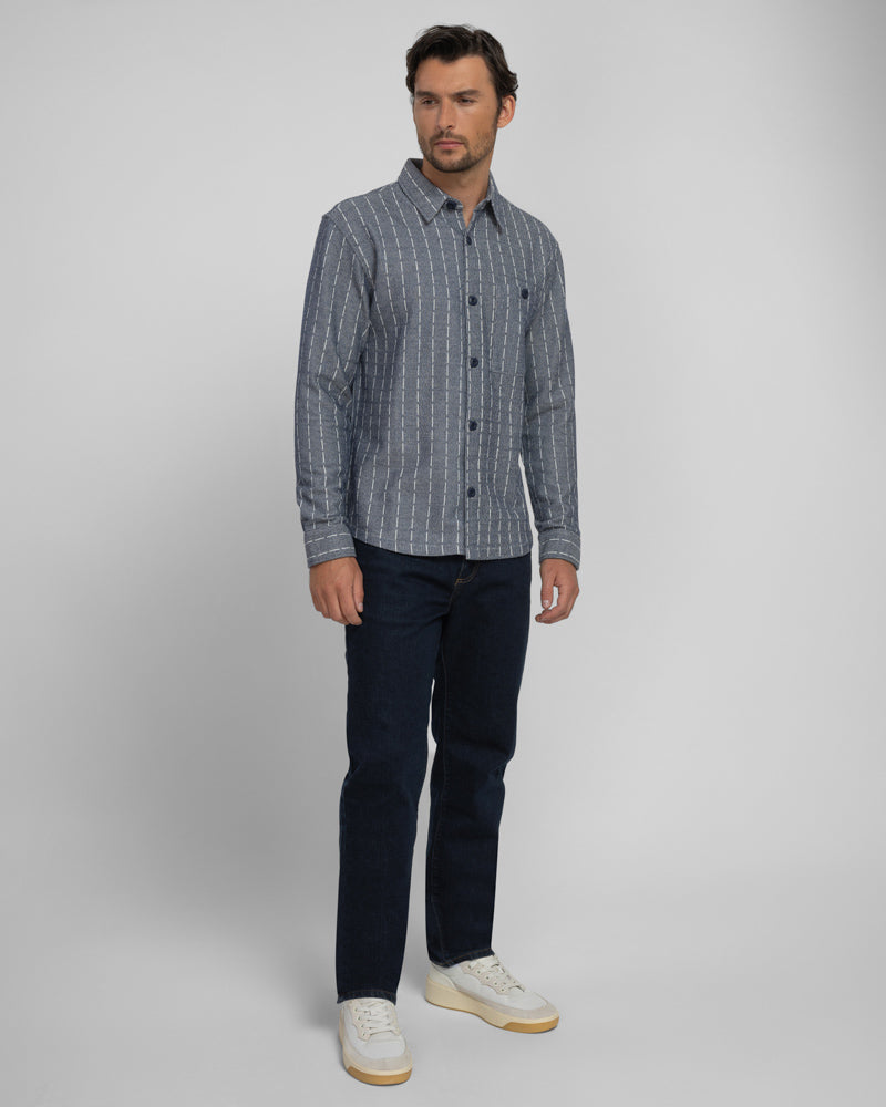 Steel & Jelly Men’s Crewe Stripe Jacquard Long Sleeve Shirt