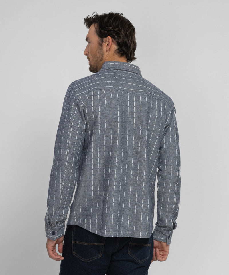 Steel & Jelly Men’s Crewe Stripe Jacquard Long Sleeve Shirt
