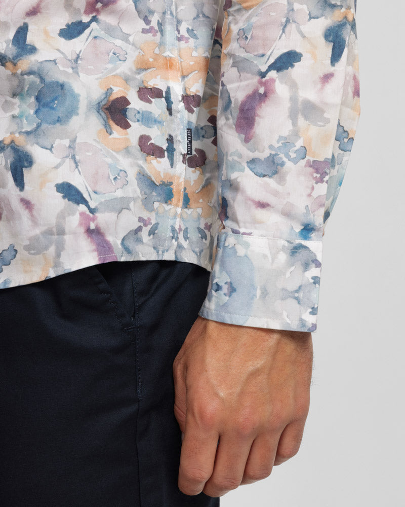 Steel & Jelly Men’s Wrenbury Watercolour Print Long Sleeve Shirt