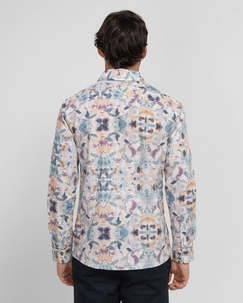 Steel & Jelly Men’s Wrenbury Watercolour Print Long Sleeve Shirt