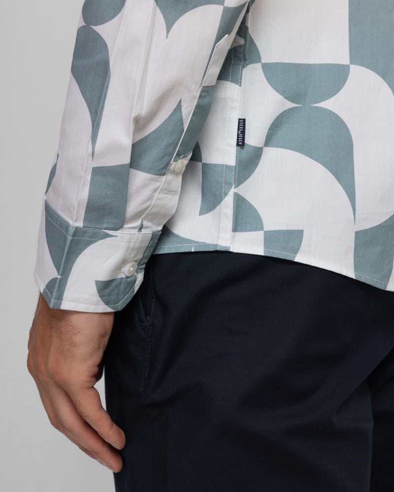 Steel & Jelly Men’s Wilmslow Abstract Circle Print Long Sleeve Shirt