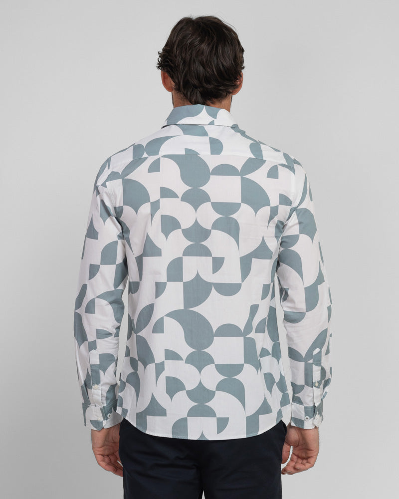 Steel & Jelly Men’s Wilmslow Abstract Circle Print Long Sleeve Shirt