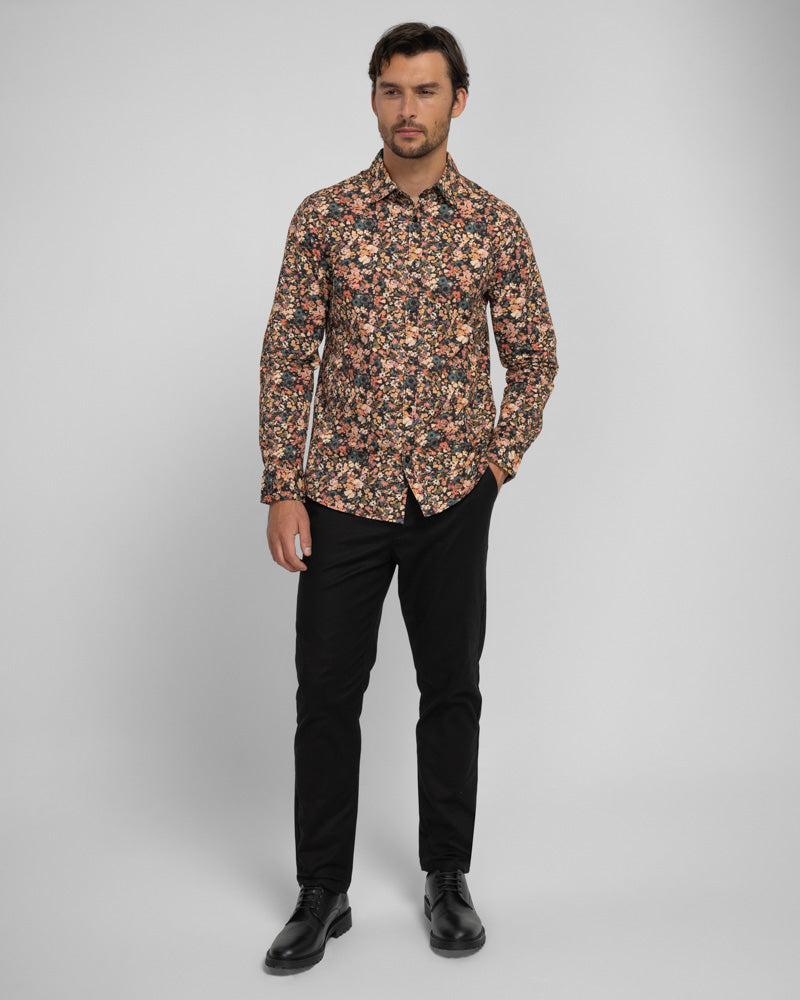 Steel & Jelly Men’s Bollington Abstract Floral Print Long Sleeve Shirt