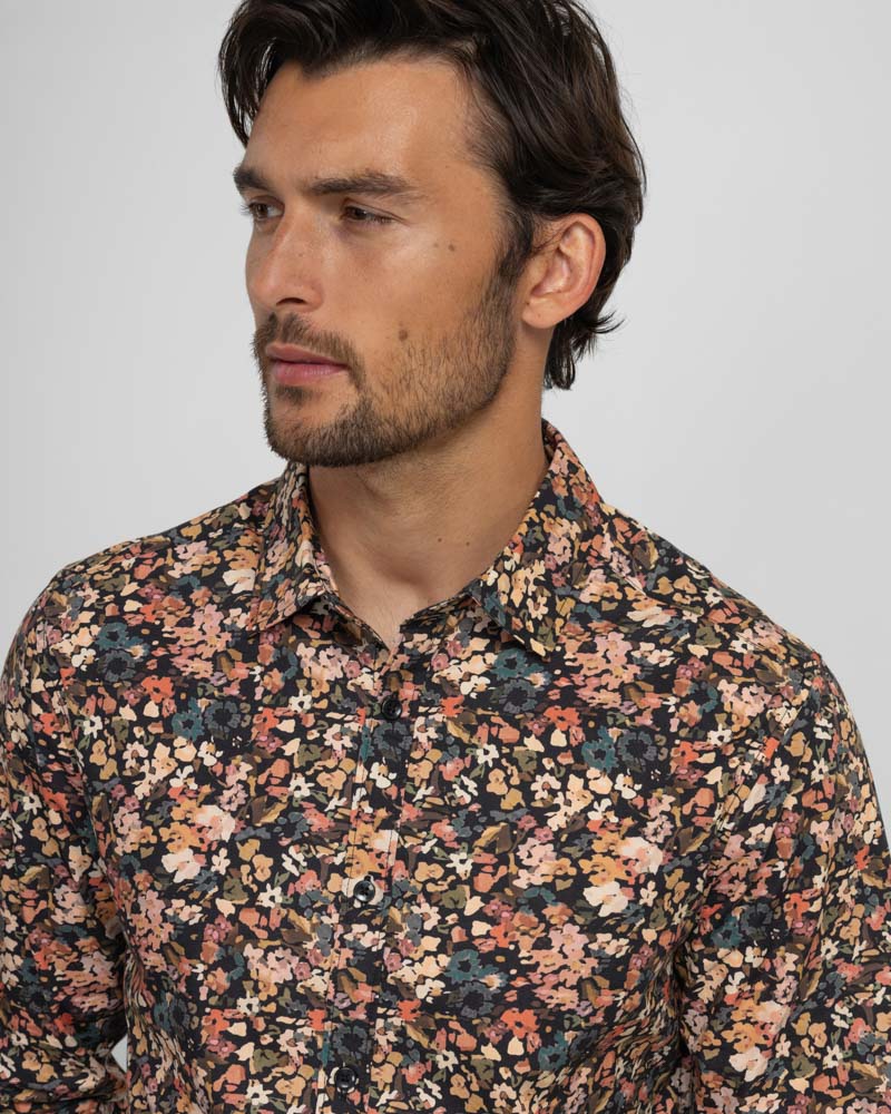 Steel & Jelly Men’s Bollington Abstract Floral Print Long Sleeve Shirt