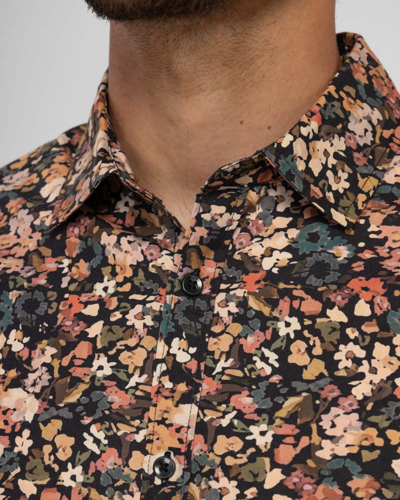 Steel & Jelly Men’s Bollington Abstract Floral Print Long Sleeve Shirt