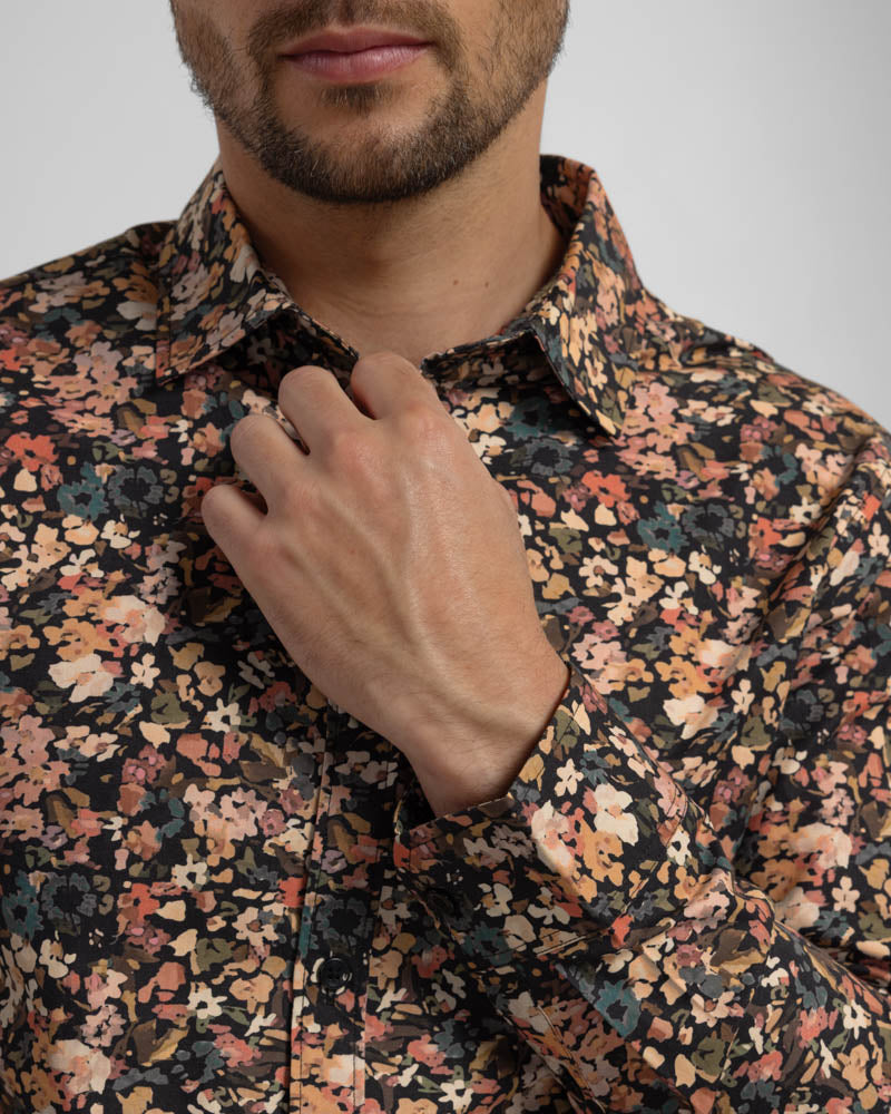Steel & Jelly Men’s Bollington Abstract Floral Print Long Sleeve Shirt