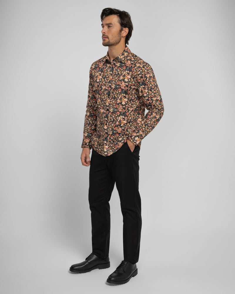 Steel & Jelly Men’s Bollington Abstract Floral Print Long Sleeve Shirt