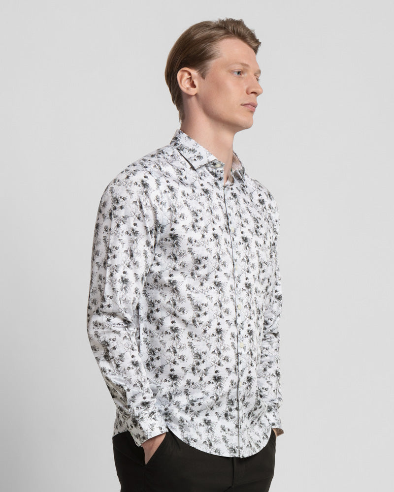 Limited Edition Sketch Floral Print Long Sleeve Shirt