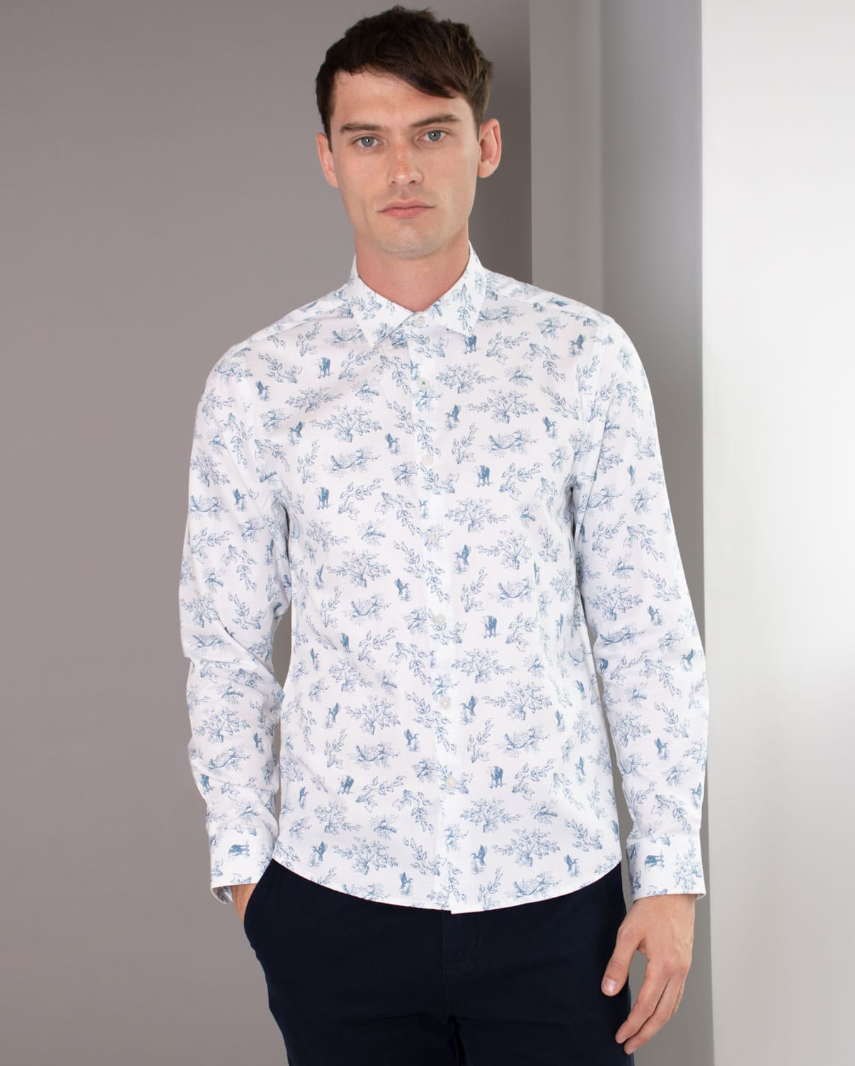 Limited Edition Toile Animal Print Long Sleeve Shirt