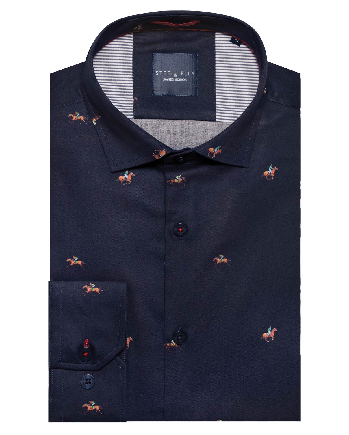 Limited Edition Retro Jockey & Racehorse Print Long Sleeve Shirt