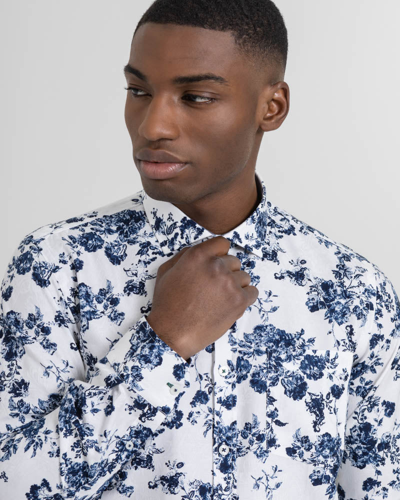 Limited Edition Textured Floral Print Shirt