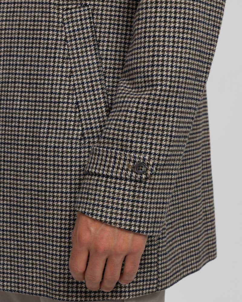 Marton - Wool Blend Houndstooth Car Coat