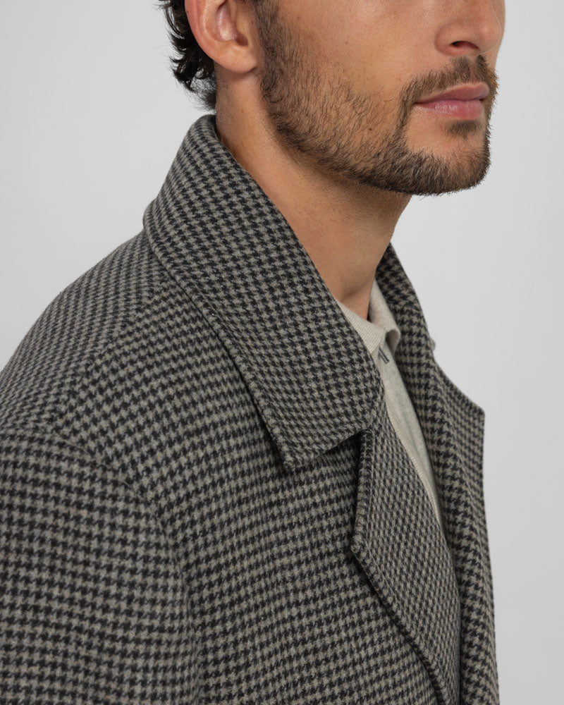 Ogden - Double-Breasted Oversized Houndstooth Overcoat