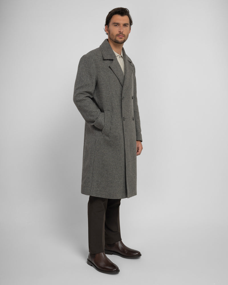 Ogden - Double-Breasted Oversized Houndstooth Overcoat