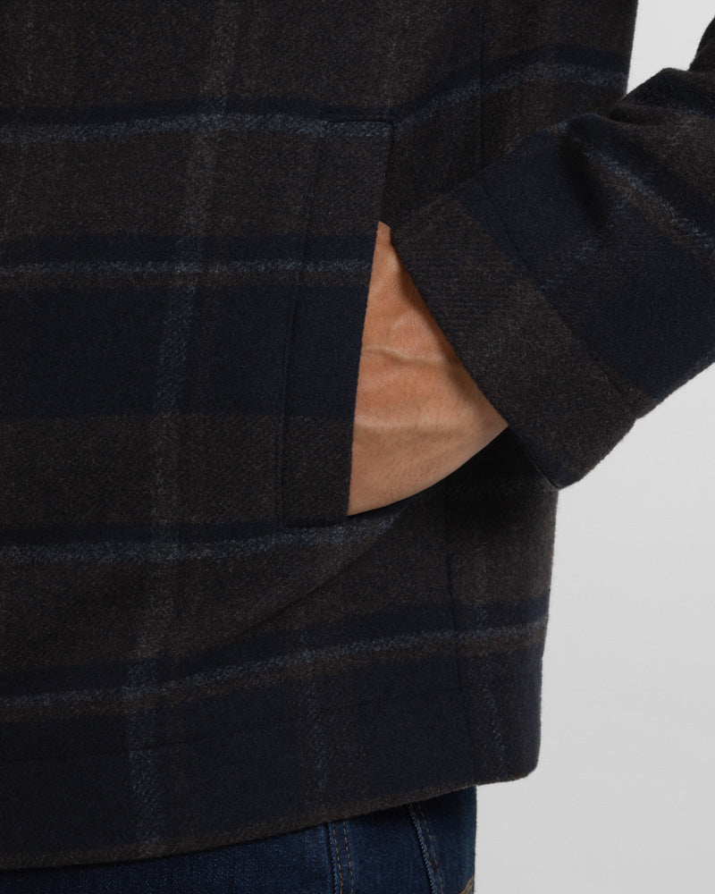 Malham - Check Wool Blend Harrington Jacket