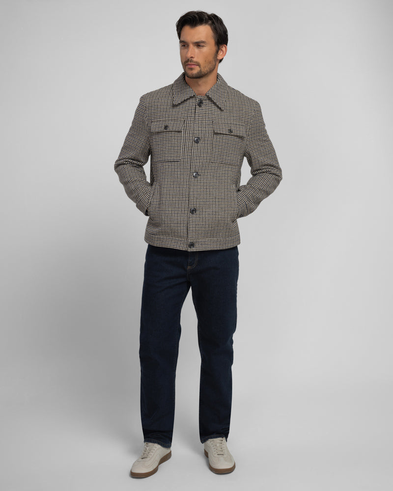Steel & Jelly Men's Hawkridge Houndstooth Wool Blend Harrington Jacket