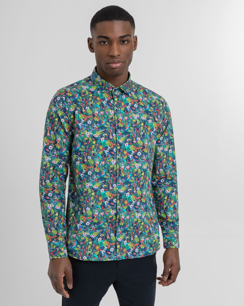 Limited Edition Birds Of Paradise Print Long Sleeve Shirt