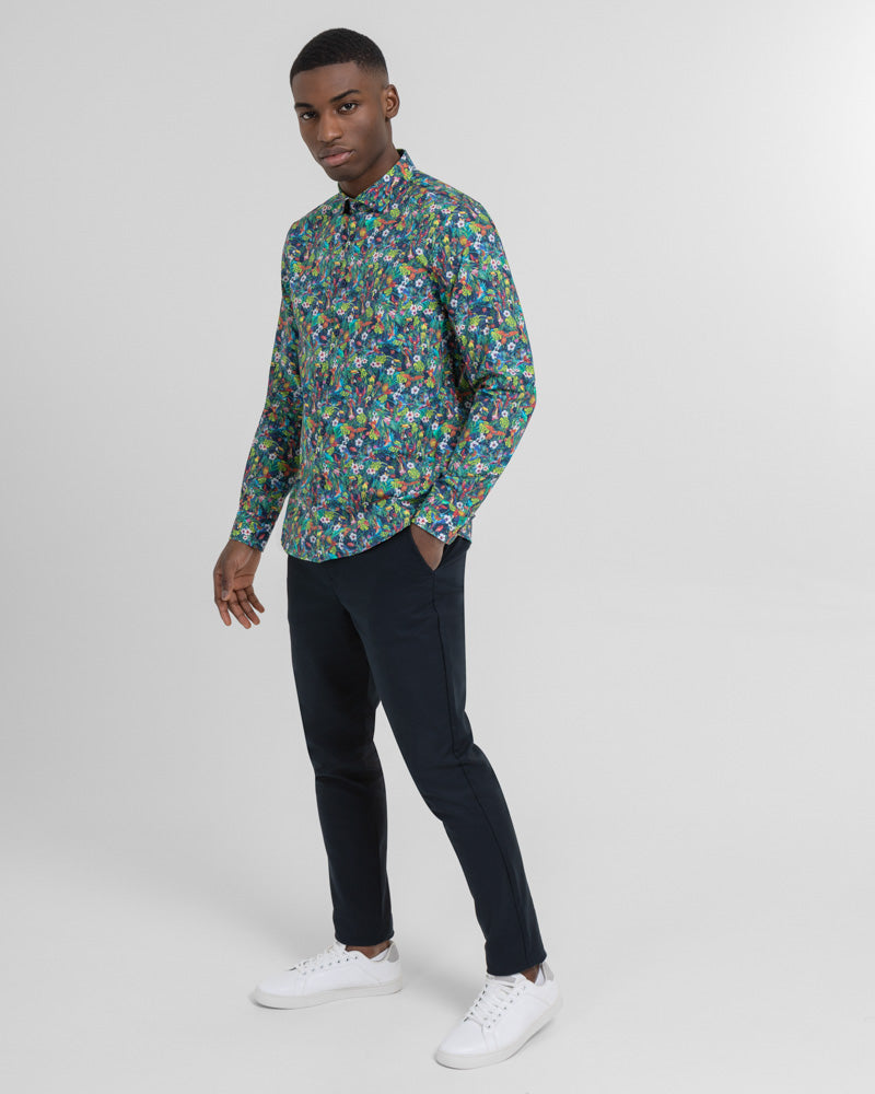 Limited Edition Birds Of Paradise Print Long Sleeve Shirt