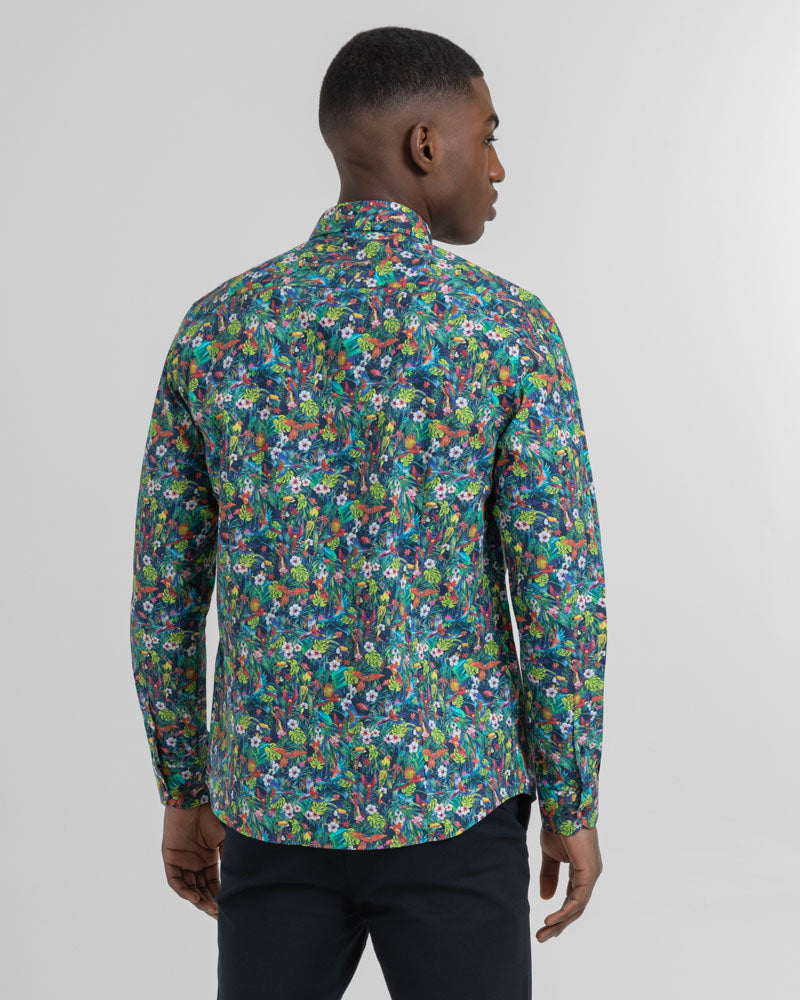 Limited Edition Birds Of Paradise Print Long Sleeve Shirt